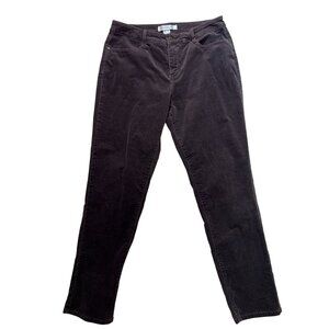 Croft & Barrow Womens Corduroy Pants Size 12 Brown Stretch Straight Leg Casual